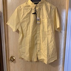 Nautica Yellow Plaid Short Sleeve Button Down